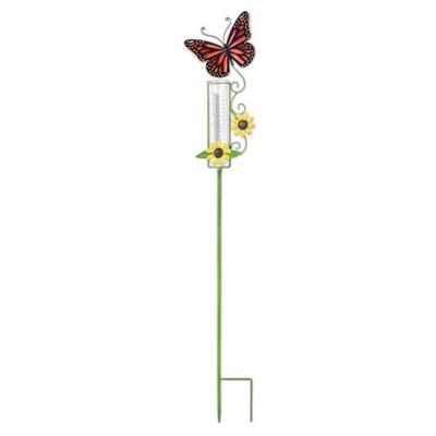 Sunset Vista Designs 425291 - Butterfly Rain Gauge-Orange (94744A) Lawn and Garden Animal Stakes