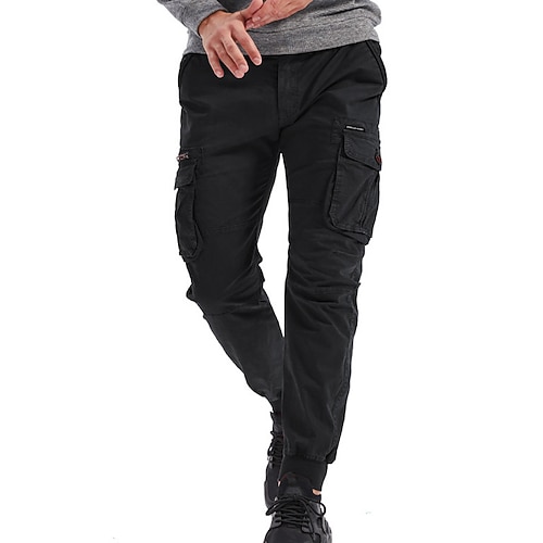 Herren Cargohose Cargohosen Jogginghose Jogger Taktische Hose Hose Hosen Elastische Taille Multi Pocket Elastischer Ärmelbund Glatt tragbar Outdoor Täglich Campen und Wandern Modisch Klassisch Image