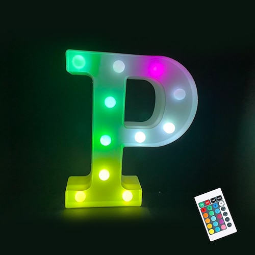 LED-Alphabet-Buchstabenlichter mit Fernbedienung, individuell anpassbare, farbenfrohe Schilder mit leuchtenden Buchstaben für Weihnachten, Partys, Hochzeiten und als Dekoration für zu Hause Image