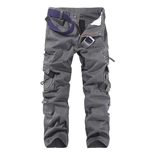 Herren Cargohose Cargohosen Taktische Hose Hose Hosen Knopf Multi Pocket Glatt tragbar Outdoor Täglich Campen und Wandern Modisch Klassisch Gras-Grün Schwarz Image