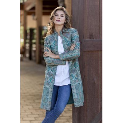 Teal Palace,'Teal Jamawar Jacket from India'