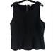 J. Crew Tops | J Crew Black Peplum Ponte Knit Top With Gold Zipper Size Xl | Color: Black | Size: Xl