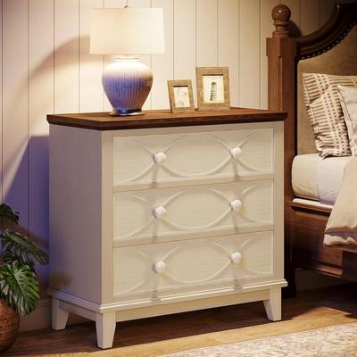 3 Drawers Farmhouse Nightstand, 31.5