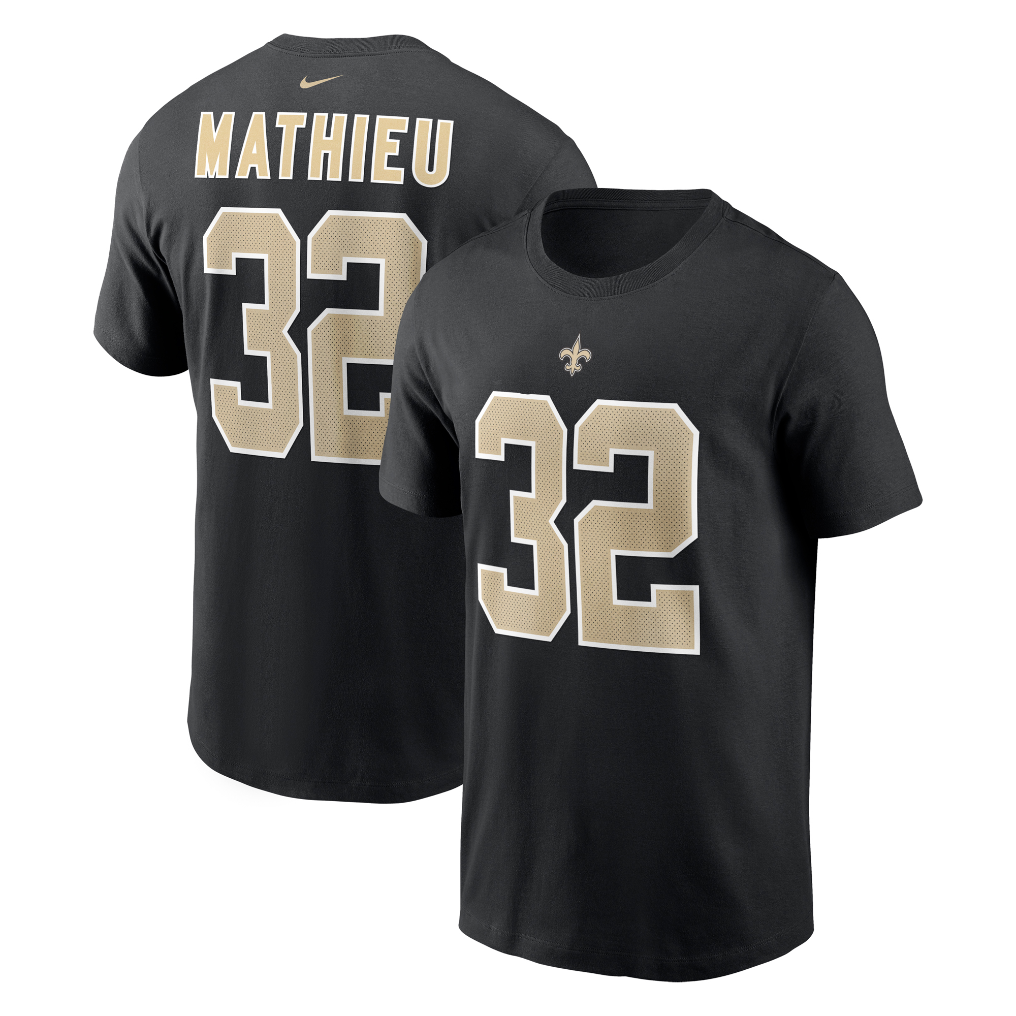"Schwarzes Nike Tyrann Mathieu New Orleans Saints-T-Shirt mit Spielername und Nummer für Herren" Image