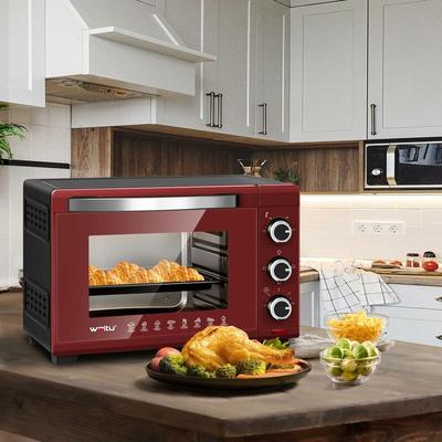 Woltu - Mini Backofen 28L, Pizzaofen inkl. Backblech Grillrost Krümelblech Rostheber, 1600 w,