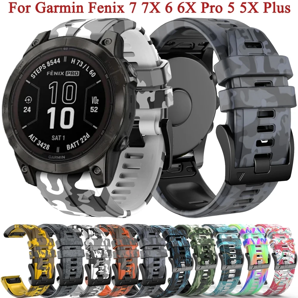 26mm 22mm für Garmin Fenix 7x7 Pro 6 6x Pro 5x5 plus Saphir Solar Uhren armband Schnell verschluss Silikon band Armband Image