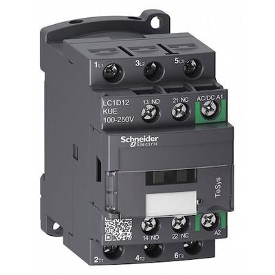 SCHNEIDER ELECTRIC LC1D12KUE IEC Magnetic Contactor, 3 Poles, 100 to 250 V