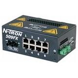 Red Lion Controls 509FX-SC N-Tron 9 port (8 10/100BaseTX 1 100BaseFX Fiber Uplink) Industrial Ethernet Switch DIN-Rail (Multimode SC style connector)