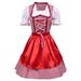 Sehao mini dresses for women Women 2PC 1PC Dress+1PC Apron Oktoberfest People s Traditional Folk Style Dress women s dresses Red S