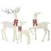 Large 3-Piece Lighted Holiday Deer Family - 60 52 Prancing Doe & 28 Fawn - 340 Clear Lights White