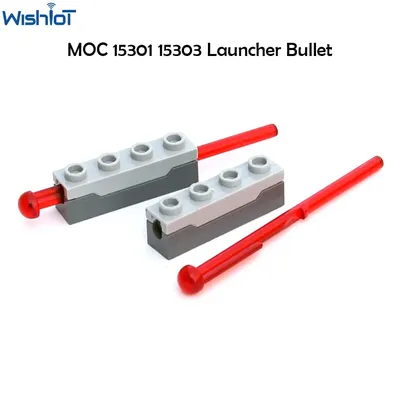 10PCS MOC Launcher Missile Bullet 15301 15303 15400 Frühling Schießen Mechanismus Spielzeug Shooter Dart Waffe Für MOC Bausteine Image