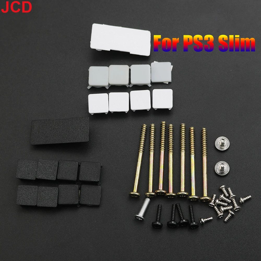 Jcd komplette Stellschrauben für ps2 ps3 slim Spiele konsole Kunststoff Gummi füße Abdeckung Stellschrauben Kit Ersatzteile Image