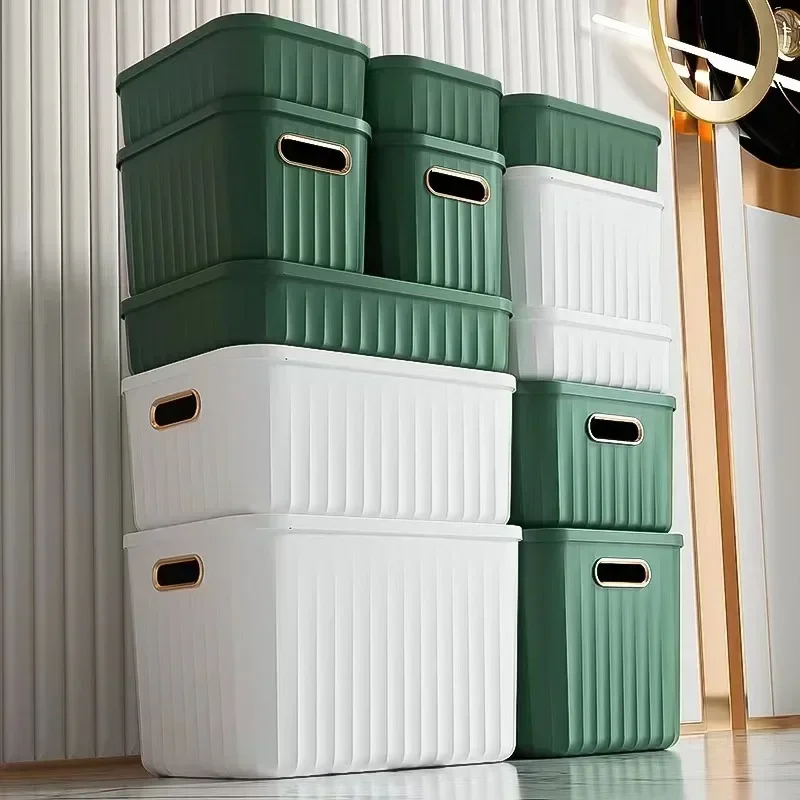 Einfarbige Verschiedenes Aufbewahrungsbox Haushalt und Snack Aufbewahrungsbox Kunststoff mit Deckel Verdickte Aufbewahrungsbox Kleidung Sortierbox