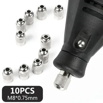 10 Teile/los Dremel Werkzeuge Zubehör Edelstahl Muttern Schraube Kappe Elektrische Mühle Grinder Welle Dremel Präzisions Werkzeuge M8 * 0,75mm
