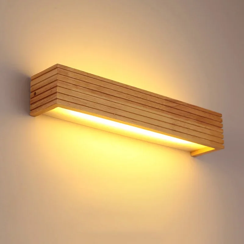 Holz LED Wandleuchte Schlafzimmer Moderne Wandleuchte Nachttischlampen Innenbeleuchtung Home Decor für Wohnzimmer Arbeitszimmer Treppen