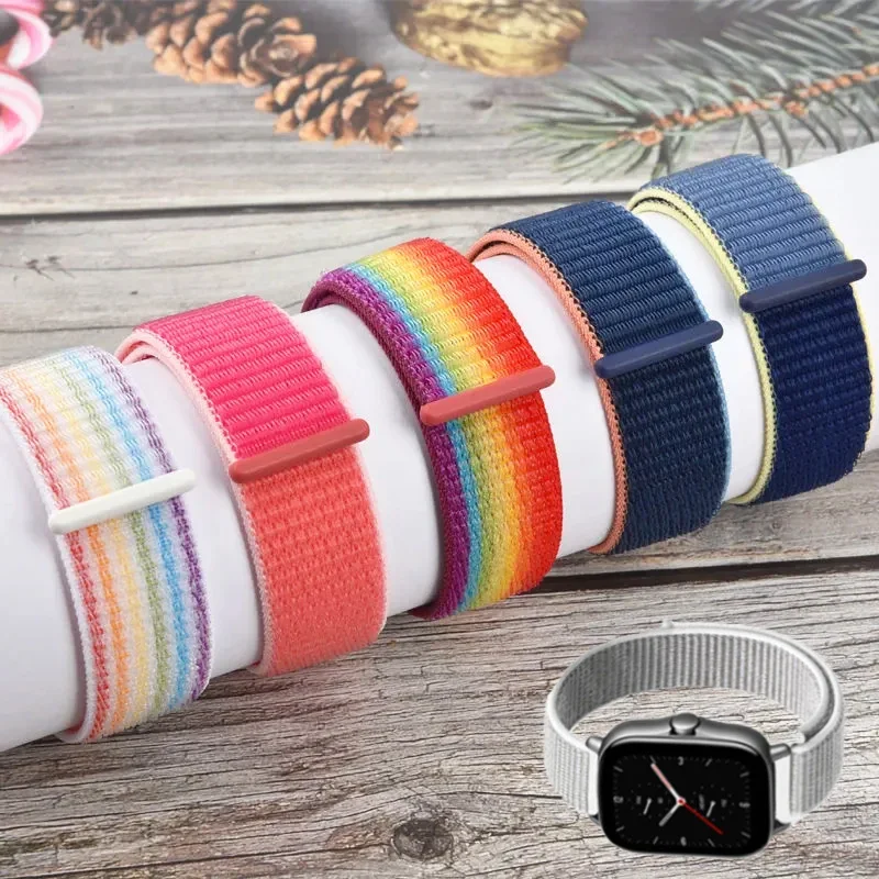 Nylonschlaufe für Amazfit GTS 4/3/2/2e/Mini GTR 4/3/Pro/2/2e Sport Pride 20mm/22mm Uhrenarmband Armband Huawei Uhr Gt 4-3-2 Armband Image
