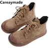 Careaymade-Neue Casual stiefel herbst & winter frauen vielseitige großen kopf puppe schuhe dicken sohlen kurze stiefel flache sohlen frauen stiefel