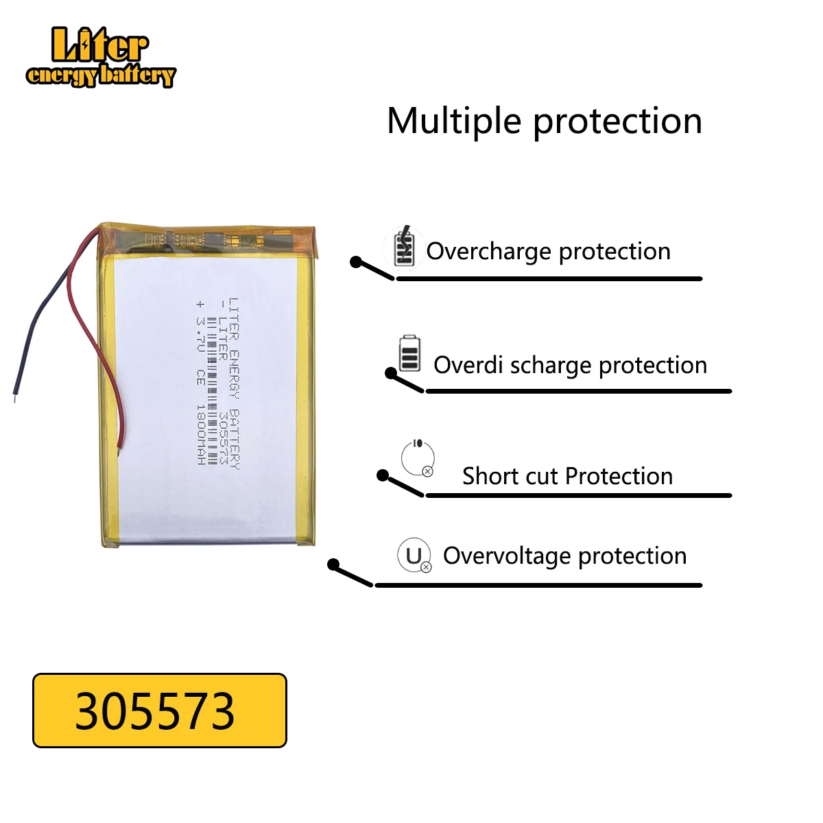 Beste Batterie brandneue 3,7 1800 v mah Produkt Polymer kapazität Batterie mp3 mp4 dvd dvr gps Image