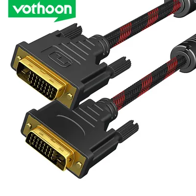Vothoon DVI-zu-DVI-Kabel, 24+1 Dual Link DVI-zu-D-Kabel, Stecker auf Stecker, digitales Videomonitorkabel für HDTV-Gaming-Projektor