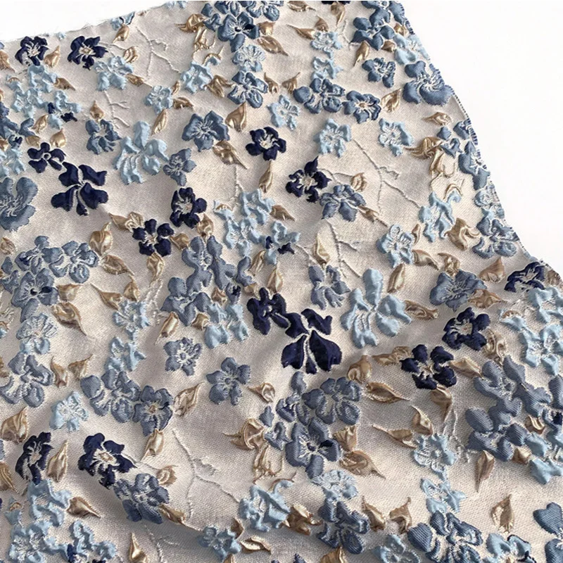Garn gefärbter Jacquard gold geprägter Blasens toff weicher einfacher eleganter Pompon rock Stil Stoff hemd Kinder kleid Stoff Image