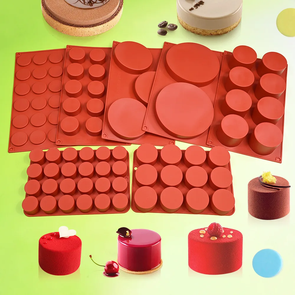 Zylinder förmige Silikon form Seifen form Schokoladen keks bedeckt Sandwich-Werkzeug DIY Gelee Pudding Süßigkeiten Küche Kuchen Backform Image