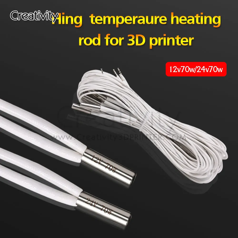 24 V 70 W Heizstab-Kartusche Hochtemperatur für Wanhao Duplicator Ender 3 Pro, Ender 5 Pro, Plus, CR10S Pro, CR10 v2, v3 3D-Drucker Image