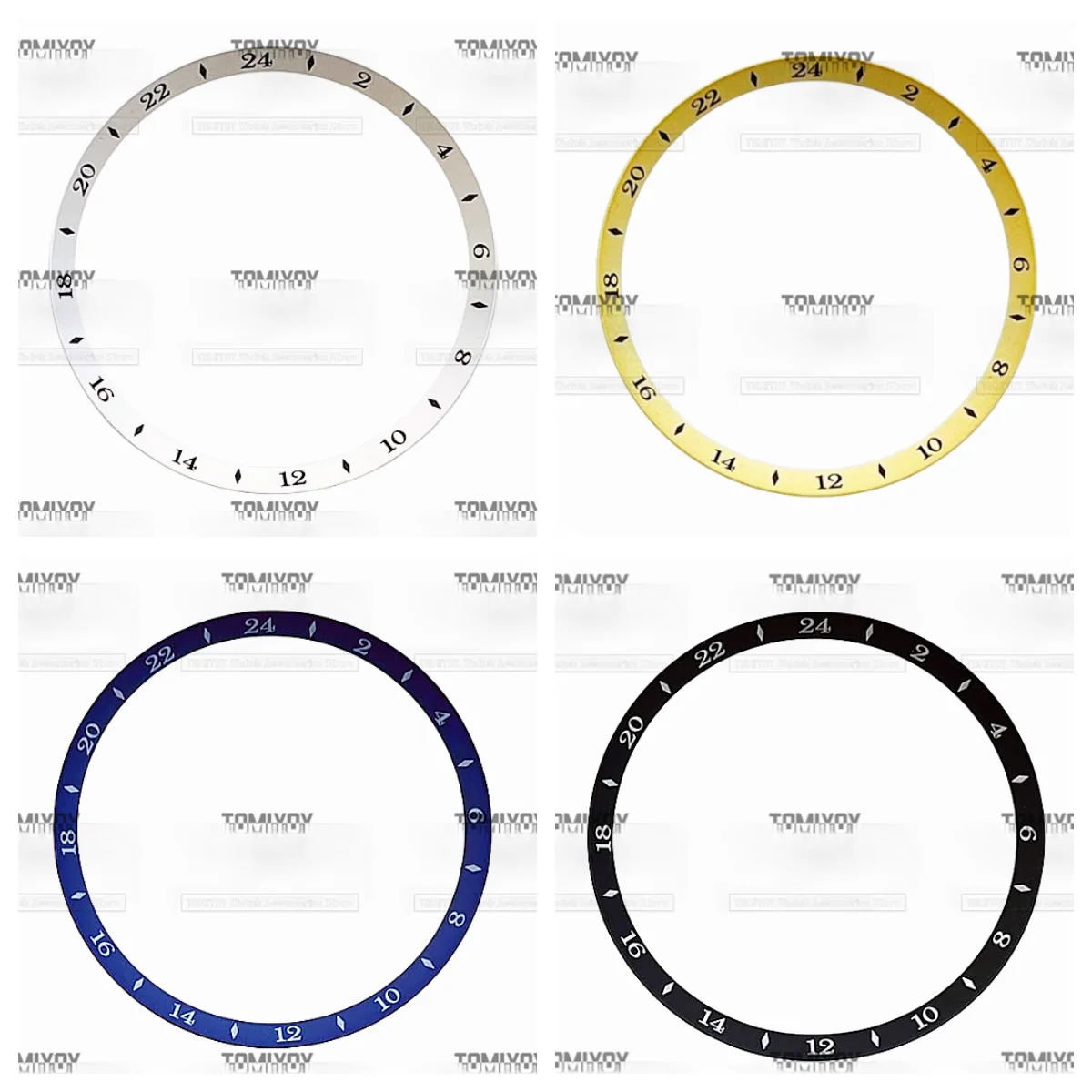 33MM * 29MM Schwarz Blau Gelb Weiß Index Kapitel Ring Fit Für 39mm Uhr NH35 Uhr Fall presage Mechanische Uhr Image