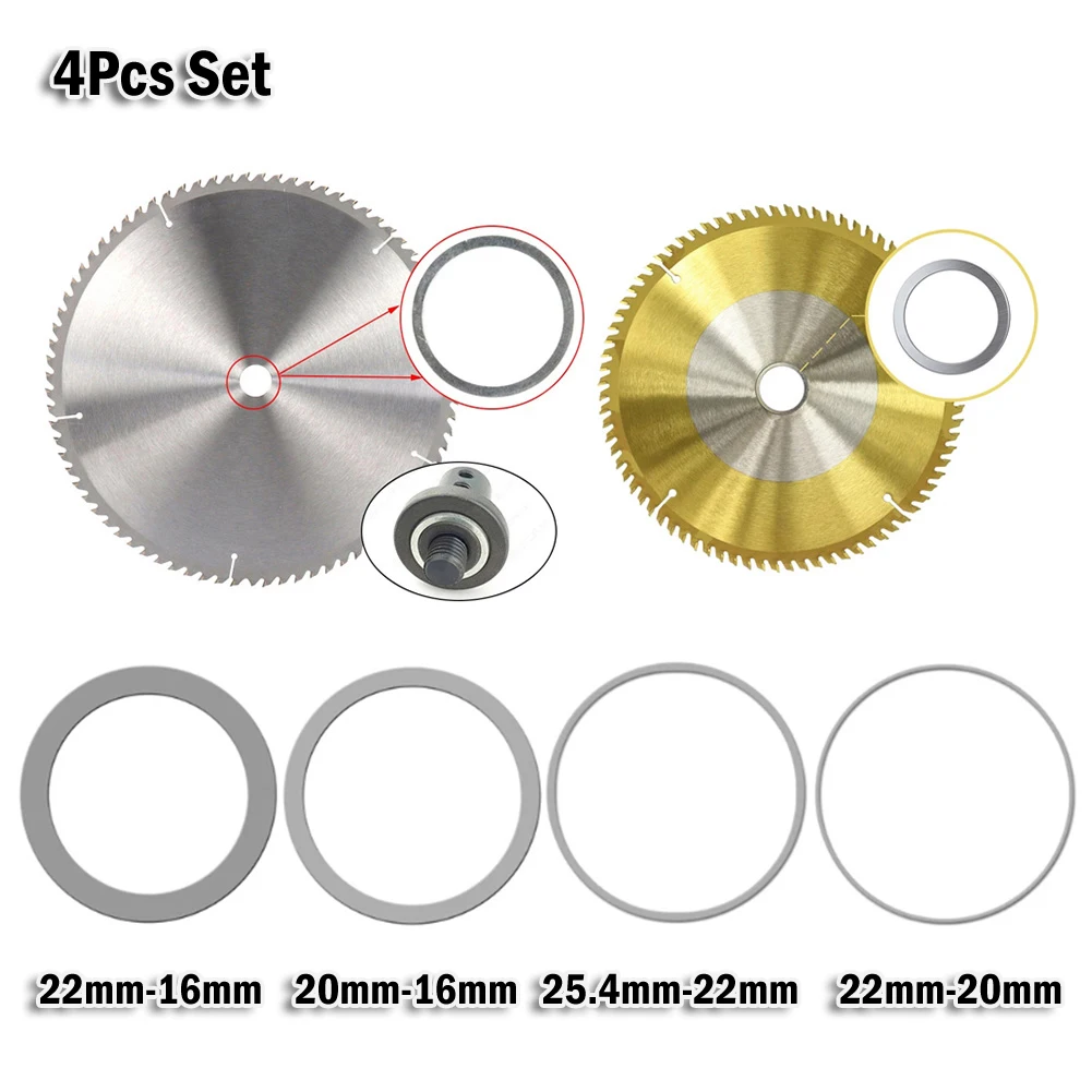 4Pcs Kreissäge Ring Für Kreissäge Klinge Reduktion Ring Umwandlung Ring Adapter Sägeblatt Spacer Power Werkzeuge Zubehör Image