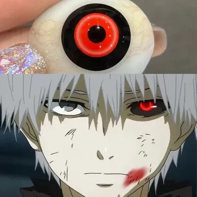Absolvent 1 Paar Kaneki Ken Cosplay Farbkontaktlinsen Halloween-Kontakte Image