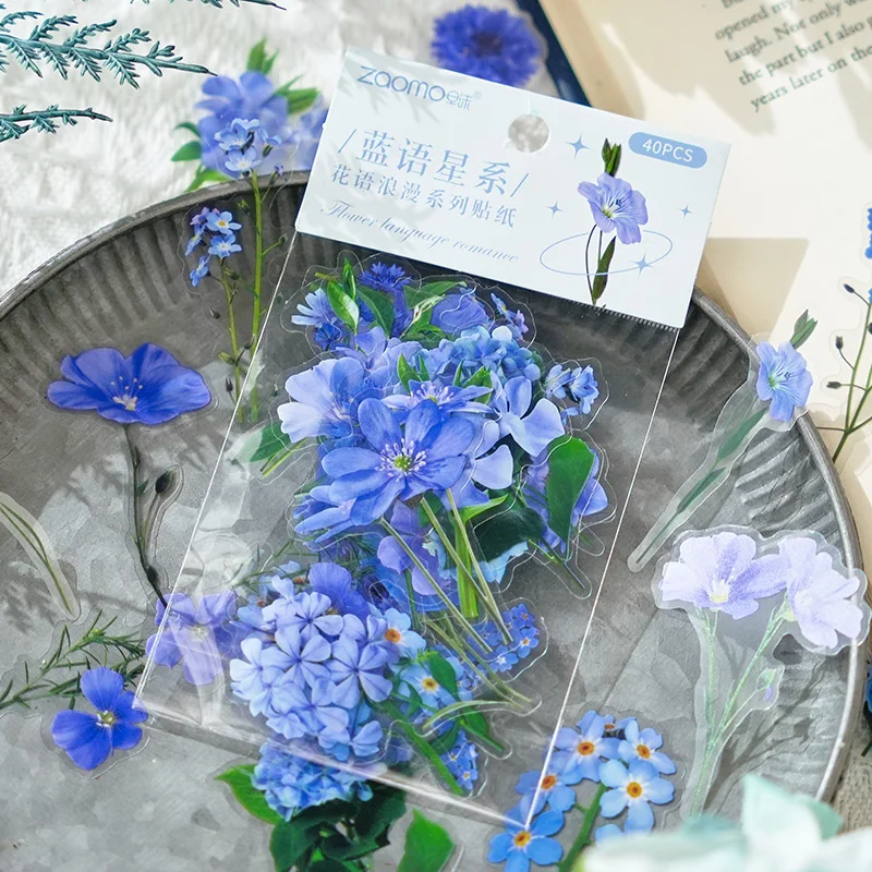 40 Blatt/Packung Vintage Pflanzen Grünes Blatt Blumen Notizbuch Dekorative Aufkleber Dekorative Aufkleber für Scrapbooking Etikett Tagebuch Image