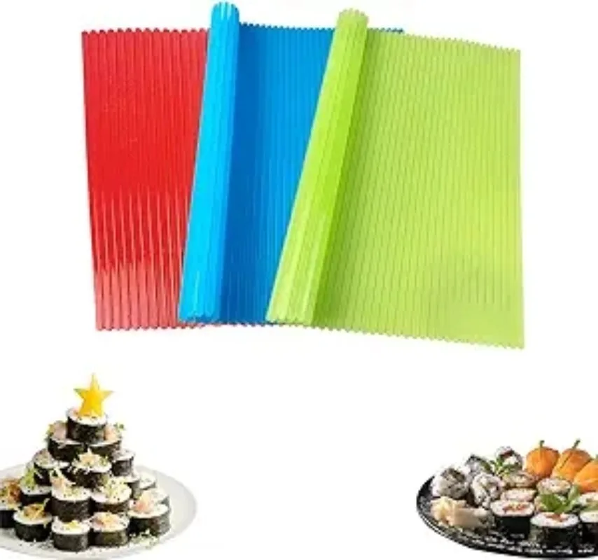 10 Stück Sushi-Matte Kunststoff Antihaft-Sushi-Matte Silikon-Sushi-Werkzeug haltbare Sushi-Matte Rolle für hausgemachte DIY-Sushi Image