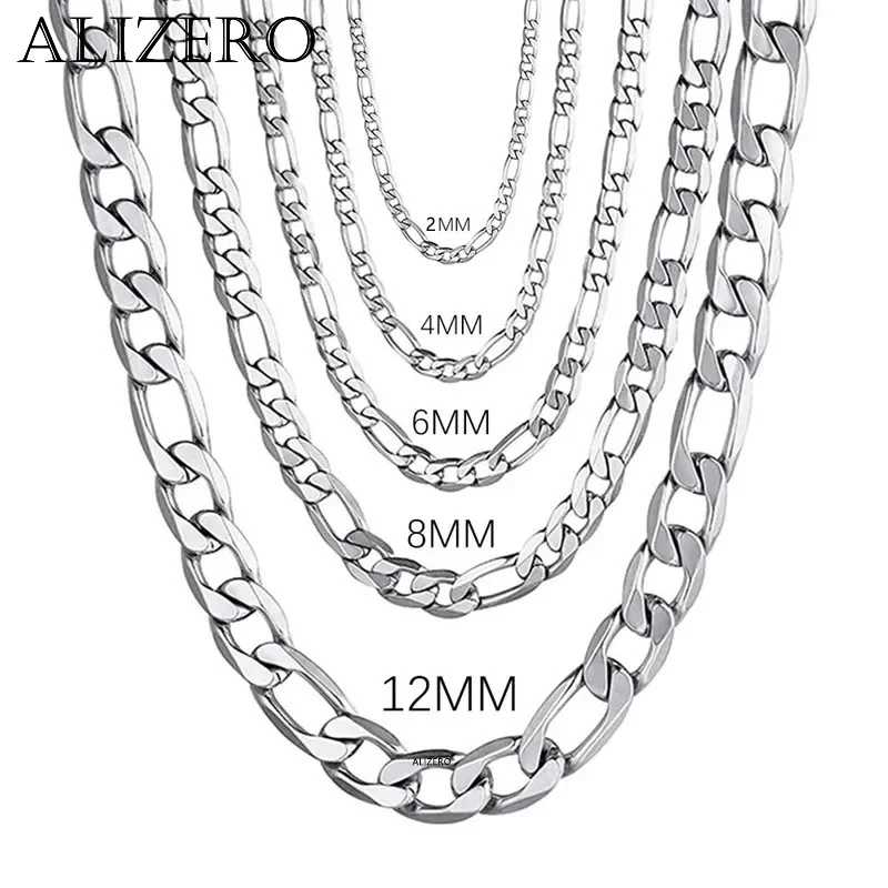 Collana a catena da uomo in argento sterling 925 da 2MM/4MM/6MM/8MM/12MM 16-30 pollici per uomo donna gioielli di moda collana di fascia alta