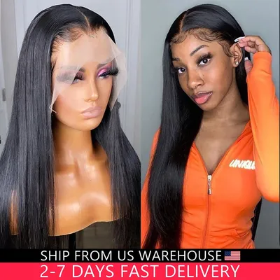 Straight Lace Front Wig 13x6 13x4 360 HD Transparent Lace Frontal Wig 5x5 6x4 4x4 Closure Human Hair
