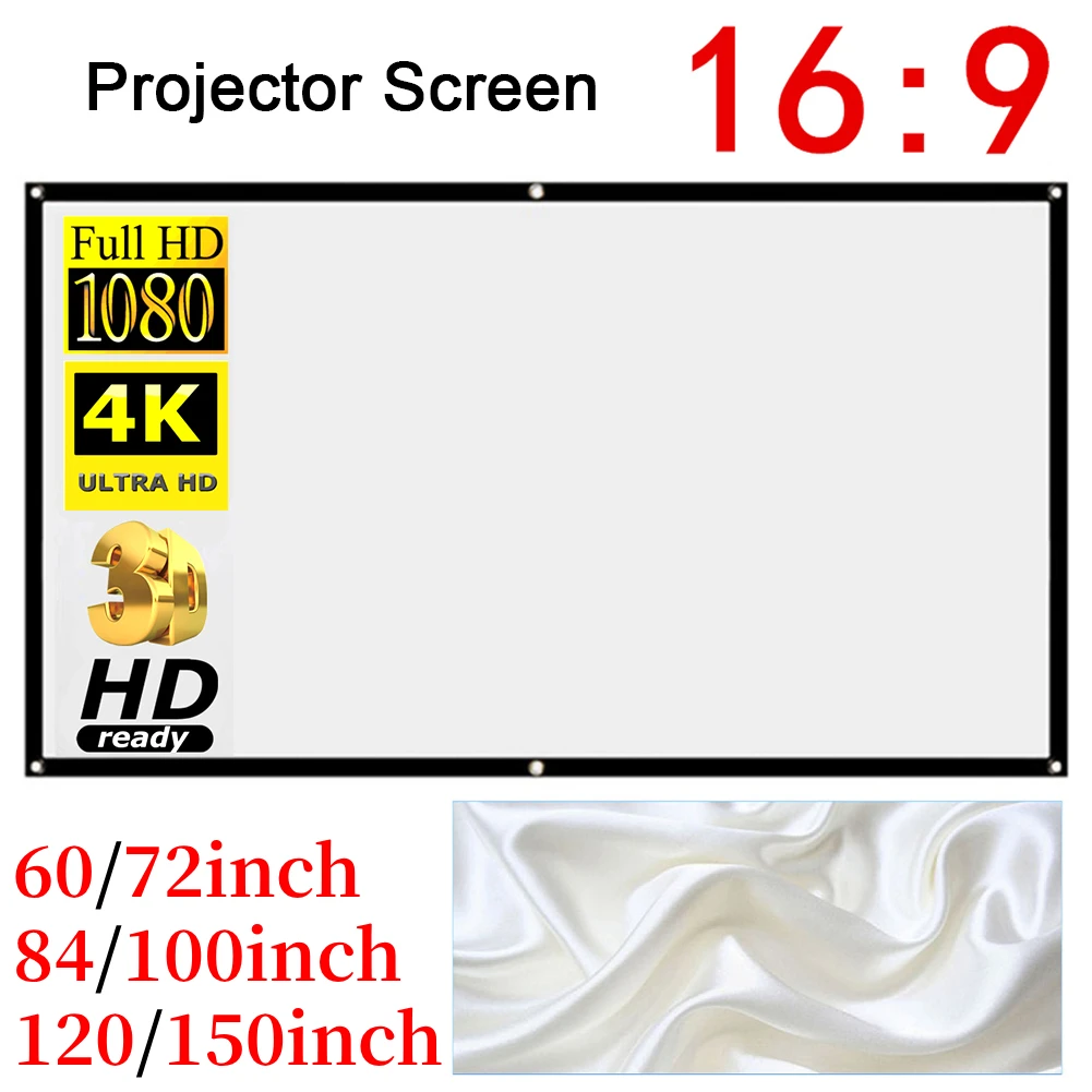 Semi-transparent Projector Curtain Home Set Theater Office 16:9 HD Display Projection Screen for Household Bedroom Accessories