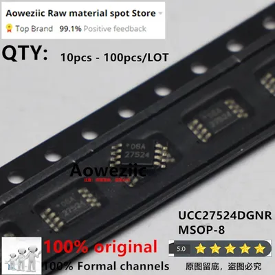 Aoweziic 2023+ 100% New Imported Original UCC27524DGNR UCC27524 27524 MSOP-8 Bridge Drive IC