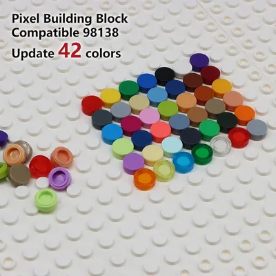 500pcs DIY Pixel Art Brick 1x1 Round Tile Building Block Compatible with 98138 Bulk Anime Figure