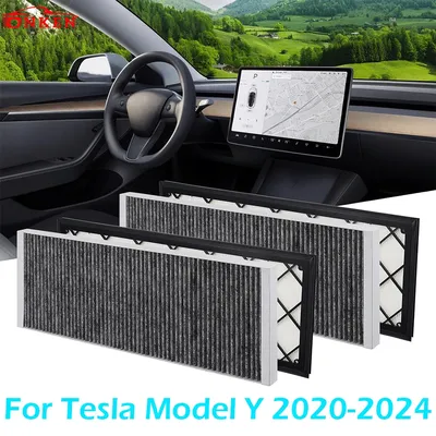 For Tesla Model Y Cabin Air Filter HEPA Air Intake Filter Replacement with Activated Carbon for