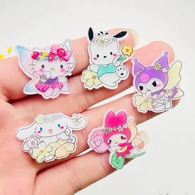 10Pcs New Acrylic Kawaii Cute Cartoon Embracing Angel Animals Series Clip Book DIY Fashion Hairpin