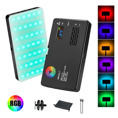 RGB Video Light, Pocket LED On-Camera Video Lights, Built-in 3100mAh Rechargeable Battery, 360 Full