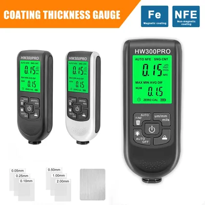 HW-300PRO Car Paint Thickness Gauge 0-2000UM Fe & NFe Paint Thickness Tester Manual Coating Meter