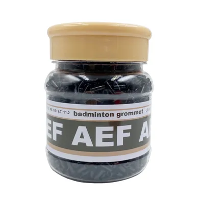 AEF Badminton Racket Single Hole & Double Hole Grommets / Eyelets - Black - Value Bottle Pack