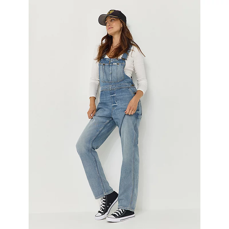 Women’s Lee Slim Straight Overall Blue Glimmer (Size XL x 31 Inches (M))