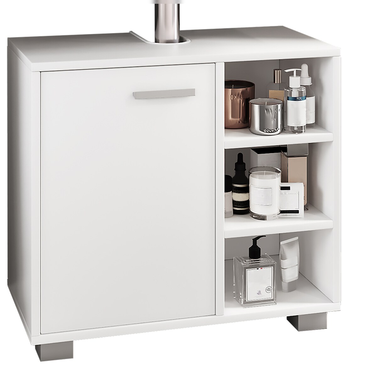 VCM Badmöbel Waschbeckenunterschrank Zalo Weiß H. 55 x B. 60 x T. 30 cm Image