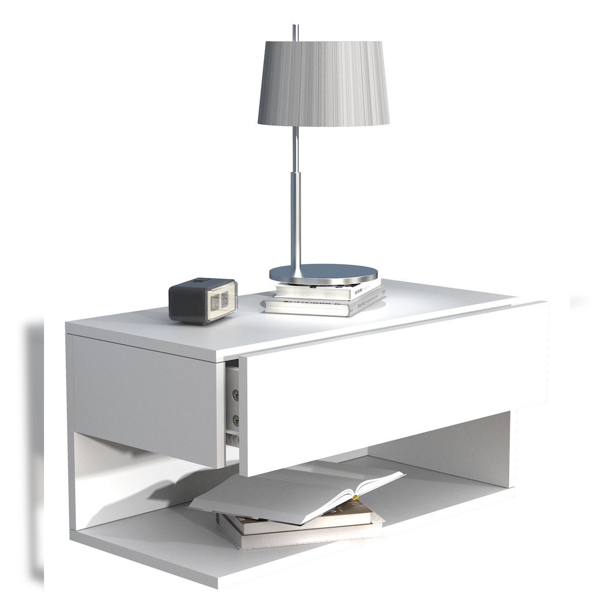 VCM Nachttisch Usal Weiß H. 30 x B. 60 x T. 32 cm Image