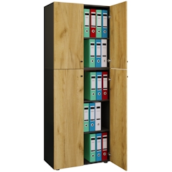 VCM Büroschrank Lona Anthrazit / Honig-Eiche Image