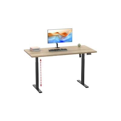 VCM Schreibtisch Lona Schwarz / Sonoma-Eiche H. 71-120 x B. 110 x T. 50 cm Image