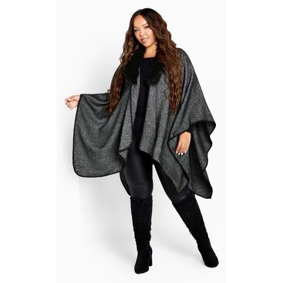 Plus Size Women's Mila Fur Cape by Avenue in Black (Size OS)