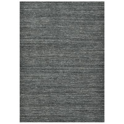 Wollteppich THEKO "Pure UNI", grau (anthrazit), B:70cm H:14mm L:140cm, Schurwolle, Teppiche, Handwebteppich, meliert, reine Wolle, handgewebt Image