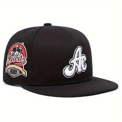 TEMU High-quality Embroidered Letter Baseball Caps - Lightweight Acrylic, Flat For Outdoor Sports & Sun Protection, In Multiple Colors, Casual Wear Cap|sporty Baseball Cap|polyester Filled Cap Image