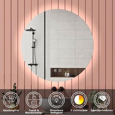 Badspiegel led Rund Wandspiegel Badezimmerspiegel Touch Beleuchtung Kalt/Warmweiß dimmbar 60cm Image